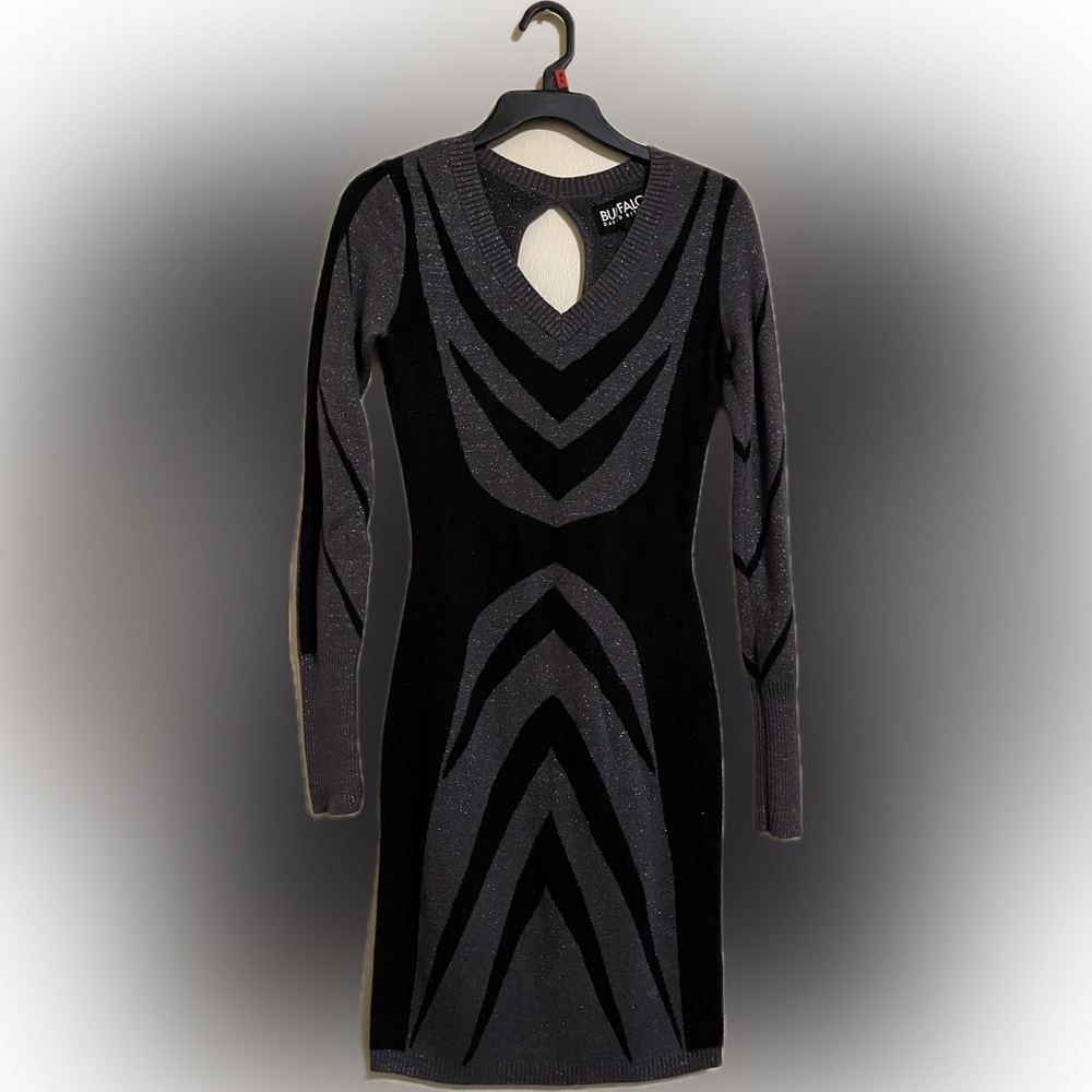 Buffalo David Bitton Black and Gray Bodycon Dress